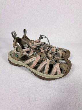 Keen Women's Strappy Outdoor Sandals in Tan and Coral
